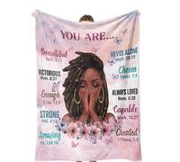 TRENDYNEST Coperta in morbido pile con citazioni ispiratrici per ragazze e donne, pensieri positivi ispiratori, per camera da letto, regalo cristiano, 127 x 152 cm