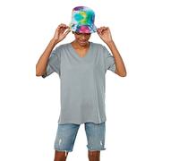 TRENDYOL 100% Cotone, con Scollo a V T-Shirt, Grigio, S Donna