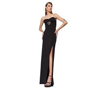 Trendyol A- Line Regular Fit Knit Evening Dress Vestito, Nero, 44 Donna