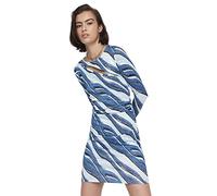 Trendyol Abito Aderente in Maglia Girocollo da Donna Vestito, Blu, XS