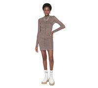 Trendyol Abito da Donna Aderente a Girocollo in Maglia Vestito, Marrone, S
