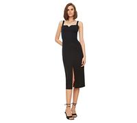 Trendyol Abito da Donna Aderente con Colletto Quadrato in Tessuto Vestito, Nero, 74