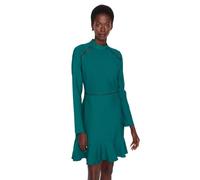 Trendyol Abito da Donna Aderente con Orlo a Volant e Collo Alto Vestito, Verde, 70