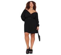 Trendyol Abito da Donna con vestibilità Aderente, Nero, 52 IT