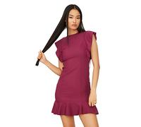 TRENDYOL Abito da Donna Dettagliato con Volant, Viola, 36 EU, Lilla, 42