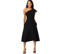 Trendyol Abito da Donna Midi Skater Aderente in Tessuto, Nero, 44