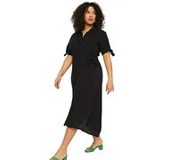 Trendyol Abito da Donna Plus Size Maxi Basic Rilassato Tessuto Taglie Forti, Nero, 76/Plus