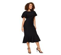 Trendyol Donna Regular Mermaid Girocollo Tessuto Plus Size Vestito, Nero, 76