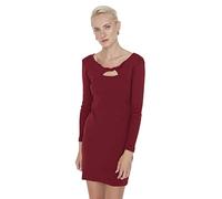 Trendyol Abito da Donna Regular Aderente Girocollo Vestito, Borgogna, S