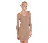 Trendyol Abito da Donna Regular Aderente Girocollo Vestito, Cammello, M