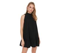 Trendyol Abito da Donna Vestito Petite Mini Shift Regular Fit, Nero, 70