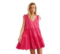 Trendyol Abito da Spiaggia Oversize in Voile Vestito, Fucsia, 74 Donna