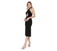 Trendyol Abito Midi Aderente Vestito, Nero, 70 Donna