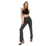 Trendyol Anthracite rip High Waist Slim Flare Jeans, 32 da Donna