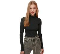 Trendyol ARS-Bavaria-Camicia Lavorata a Maglia, Colore: Antracite Blouse, Grigio, L Donna