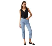 Trendyol Basic Normal Waist Mom Jeans, Blue, 44 da Donna