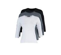 Trendyol Black Anthracite White 3's Package Bike Collar Basic Knitted Shirt T, Multicolore, XL Donna
