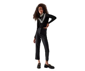 Trendyol Black Button Detailed Cigarette Pants Boxer Bambino, 38 da Donna