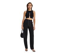 Trendyol Black Draped Pleated Wide Trousers, Boxer Bambino da Donna, Black, 40