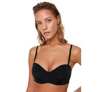 Trendyol Black Whole cap Bra, Without Filling Reggiseno, Nero, 3B Donna