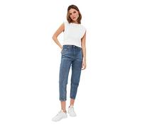 Trendyol Blue Petite High Waist Mom Jeans, 36 da Donna