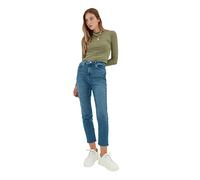 Trendyol Blue Room Dashed High Waist Slim Fit Jeans, 40 da Donna