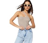 Trendyol Body da Donna in Maglia Sottile con Taglio a Tinta Unita, Roccia, M