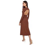 Trendyol Bodycon Slim Fit Knit Dress, Vestito Donna, Brown,