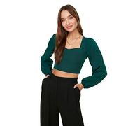 Trendyol Camicetta Crop Verde Camicia da Donna, 40