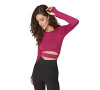 Trendyol Camicetta da Donna in Maglia con Scollo Rotondo Aderente, Fucsia, S