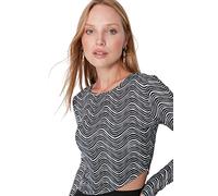 Trendyol Camicetta Girocollo Asimmetrica Donna Camicia, Multicolore, XL