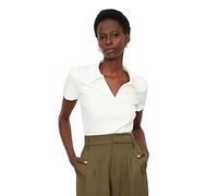Trendyol Camicetta in Maglia con Collo a Polo Basica Camicia, Bianco, XL Donna
