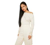 TRENDYOL Kajakkragen Drapierte Gestrickte Bluse Blouse, Pietra, XS Donna