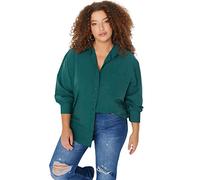 TRENDYOL Camicia da Donna Verde Scuro Boyfriend, Verde Scuro, 50