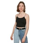 Trendyol Camisole da Donna Slim Standard Girocollo in Maglia Camicia, Nero