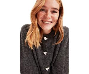 Trendyol Cardigan da Donna Aderente a Girocollo, Antracite, M