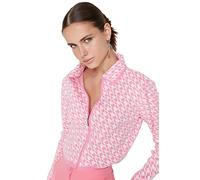 Trendyol Cardigan da Donna Regular Basic con Collo a Polo, Rosa, S