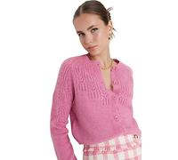 Trendyol Cardigan da Donna Regular Girocollo Standard Maglione, Rosa, S