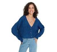 Trendyol Cardigan da Donna Standard Standard con Scollo a V, Indaco, M