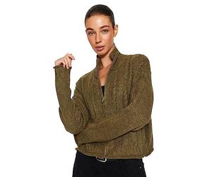 Trendyol Cardigan Regolare a Maniche Lunghe da Donna, Cachi, M