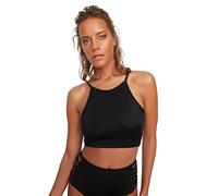 Trendyol Collo con Cavezza sul Retro, Top Bikini Dettagliato, Nero, 46 Donna