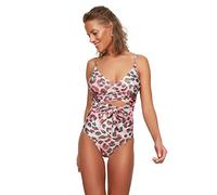 Trendyol Costume da Bagno da Donna, con Motivo Leopardato, One Piece Swimsuit, Multicolore, 44