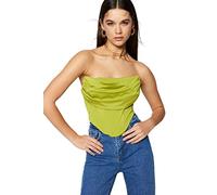 Trendyol Crop Top Tinta Unita Reggiseno, Verde Chiaro, 44 Donna
