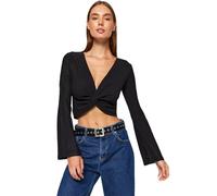 Trendyol Damen Gerade Lange Ärmel Schlank Die Bluse Camicetta, Black, M da Donna