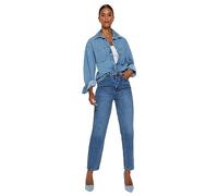 Trendyol Damen Gerade Mama Hohe Taille Jeans, Blue, 36 da Donna