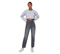 Trendyol Damen Gerade Mama Hohe Taille Jeans, Jeans da Donna, Gray,
