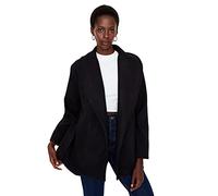 Trendyol Damen Oversize Basic Plain Webstoff Mantel Cappotto, Black, 42 da Donna