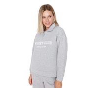 TRENDYOL Dolcevita da Donna con Slogan Regular Felpa, Grigio, XL