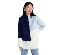 Trendyol Donne Blocco Colore Maniche Lunghe Rilassato Hijab Sweater Felpa, Blu, XL Donna