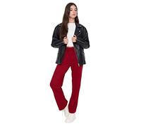 Trendyol Pantaloni della Tuta Dritti Donna, Borgogna, XS